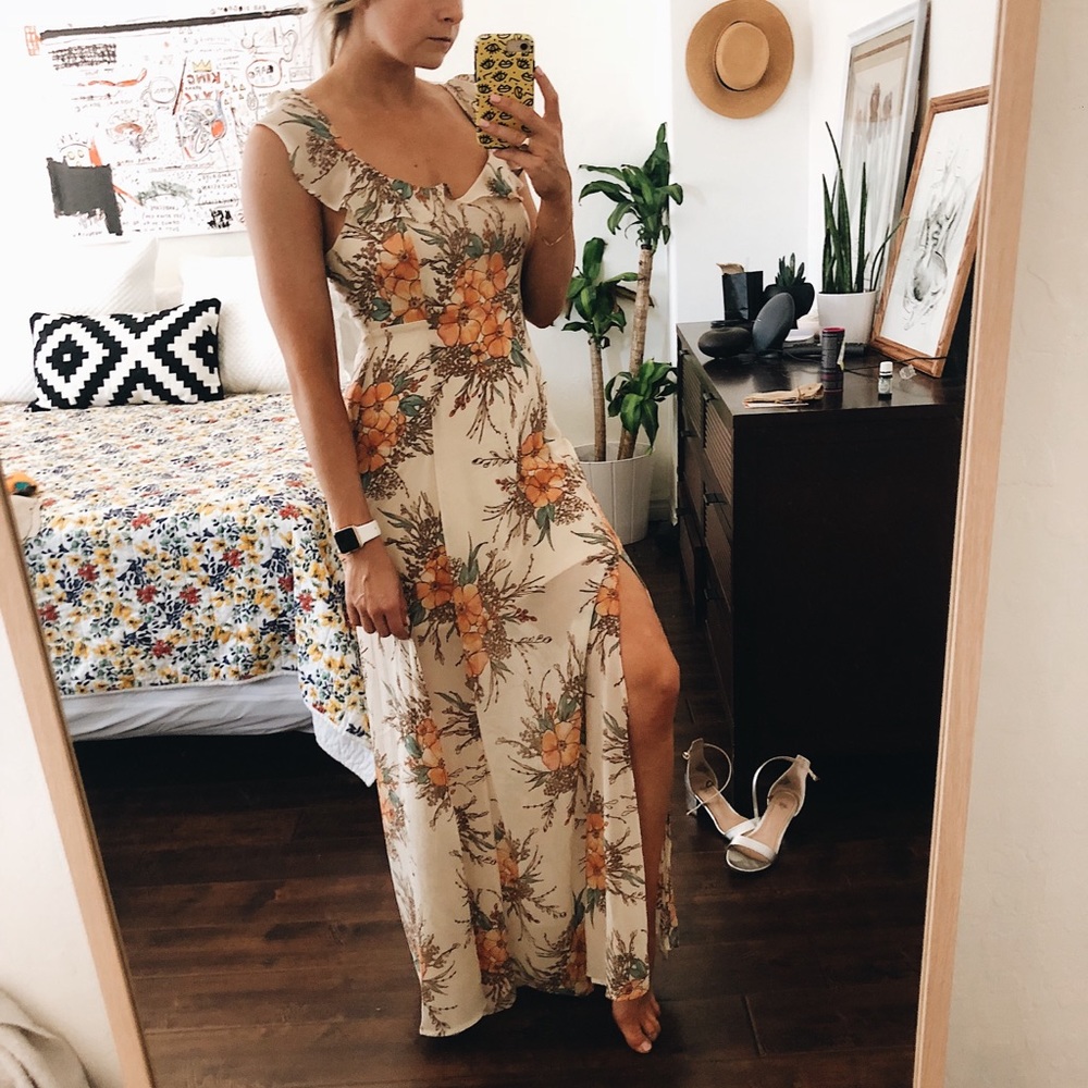 floral floor length dress